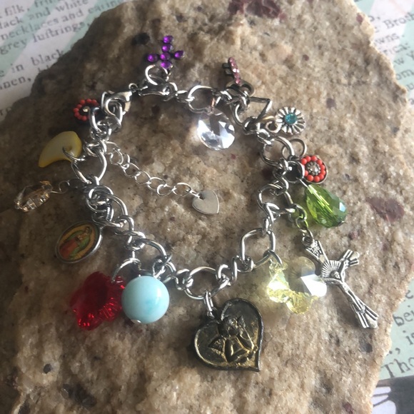 SWAROVSKI CRYSTAL ELEMENTS FLOWER & ANGEL CHARM BRACELET or NECKLACE!🌹🎀✨🌟 - Picture 4 of 7